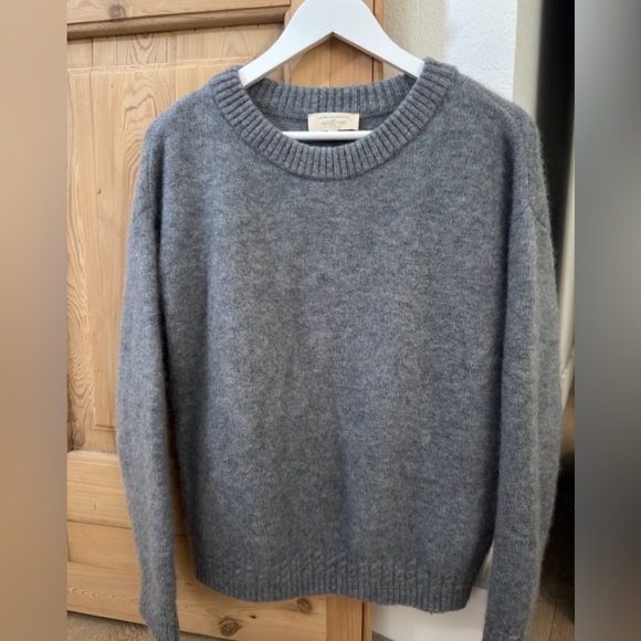 Sezane Sweaters - Sezane Amiel Grey Crewneck Cashmere-Blend Sweater